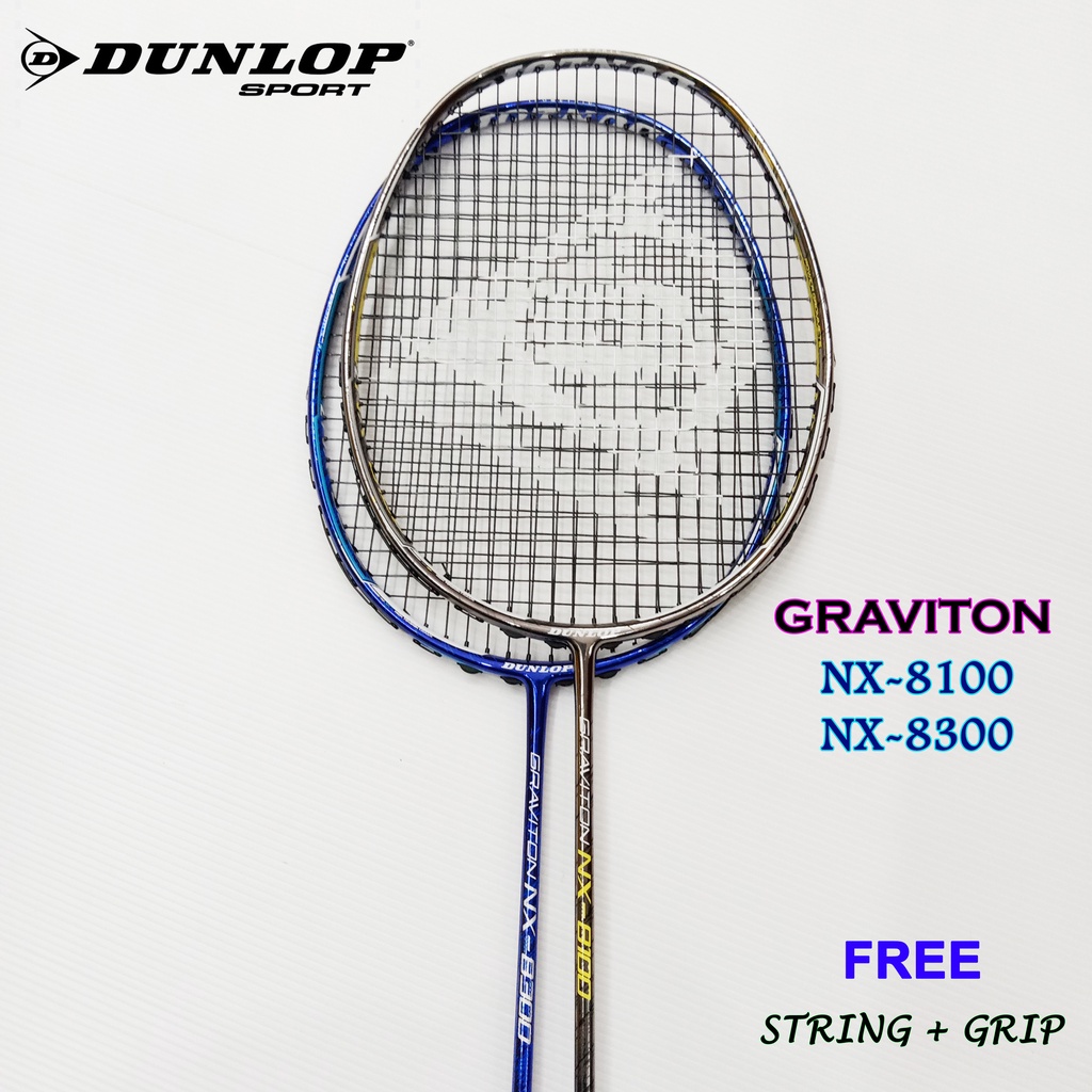 Dunlop NX 8100 8300 Carbon Badminton Racquet Raket Racket Free String Grip | Shopee Malaysia