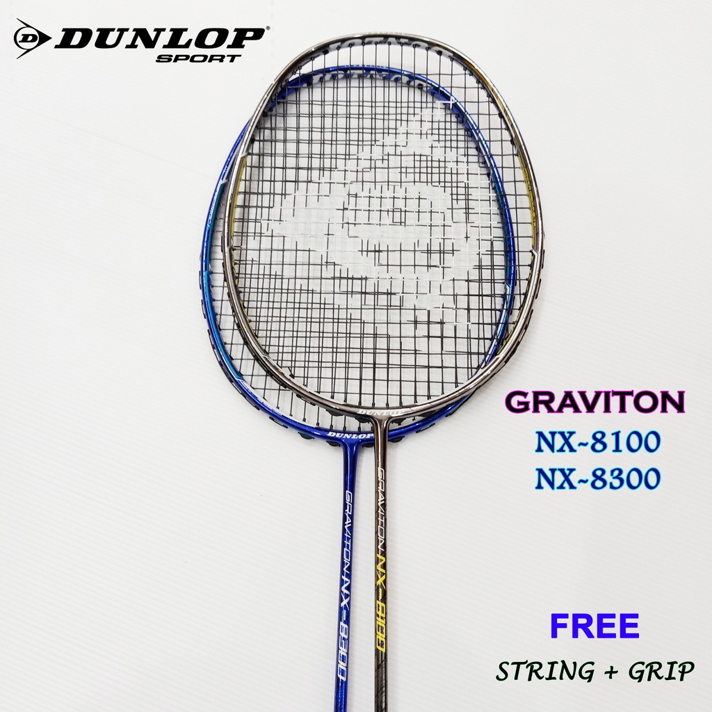 Dunlop Graviton NX 8100 NX 8300 Carbon Badminton Racquet Raket Racket