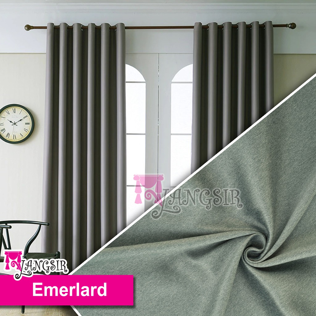 Modern Curtain Langsir Blackout Thermal Insulating High Shading Solid Finished French Pleat Grommet Top Emerald Shopee Malaysia