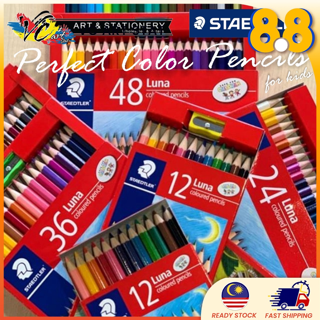 Staedtler Luna Permanent Colored Pencils 12/24/36/48 Colours Shopee