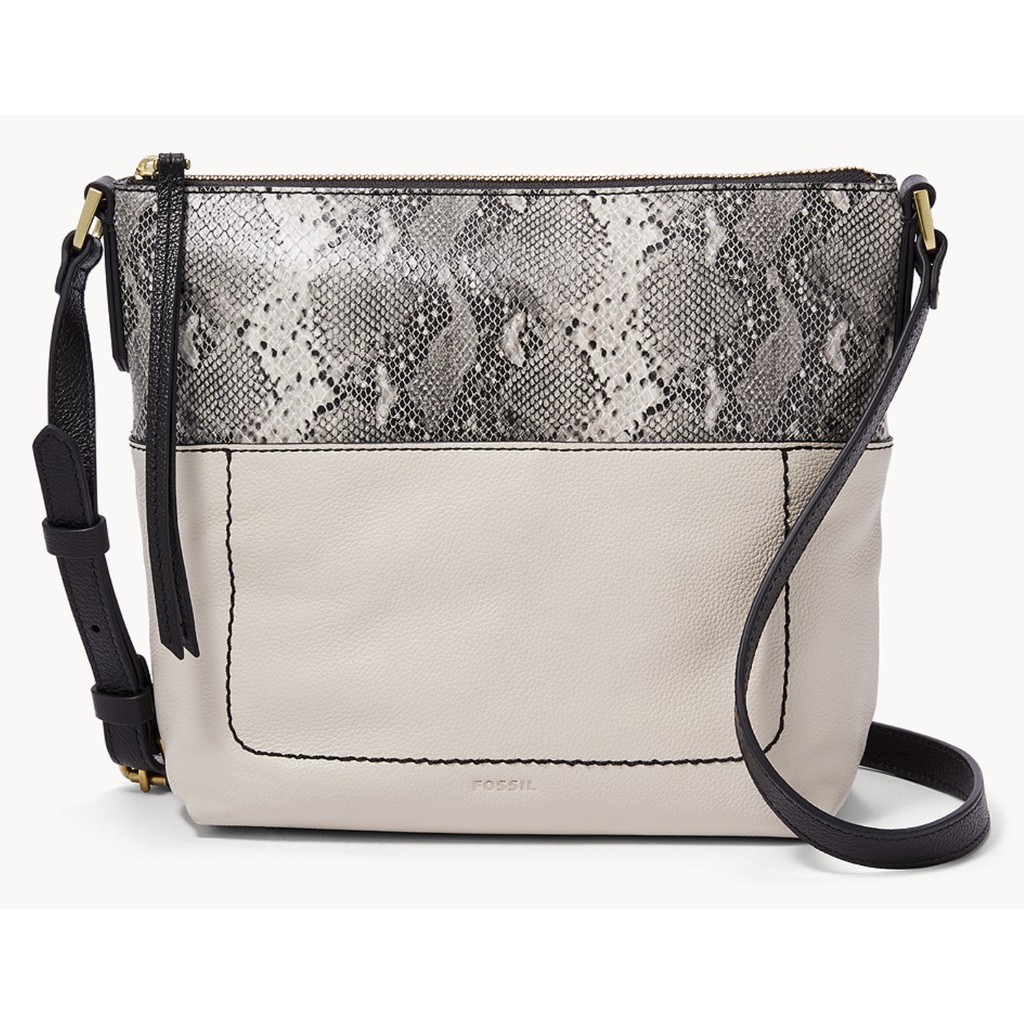 fossil white leather purse