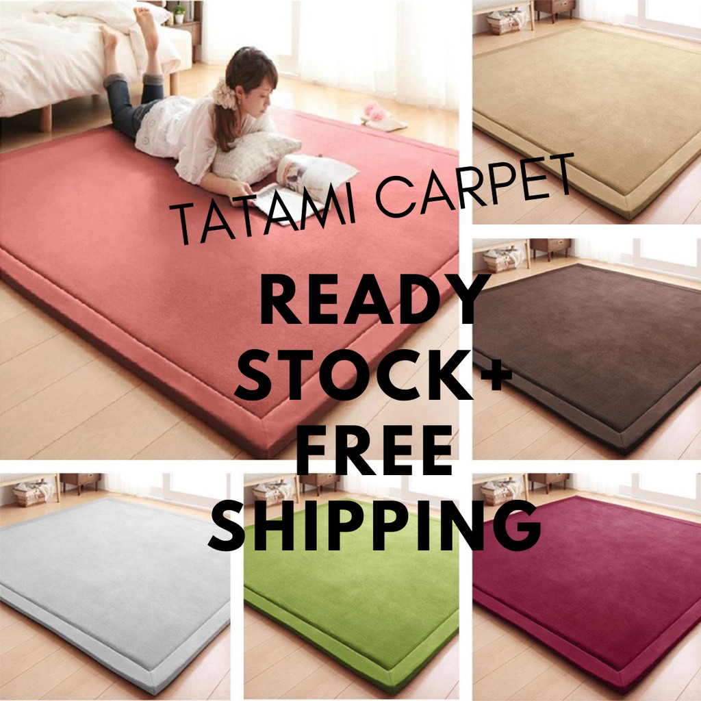 [FREE SHIPPING] THICK TATAMI CARPET PLAIN COLOR LARGE SIZE Shopee