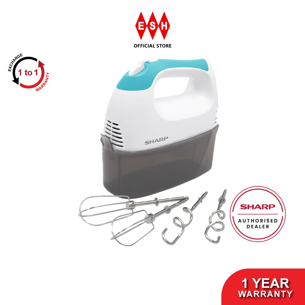 Sharp EMH55WH 300W 5 Speed Selector with Turbo Function Hand Mixer ...