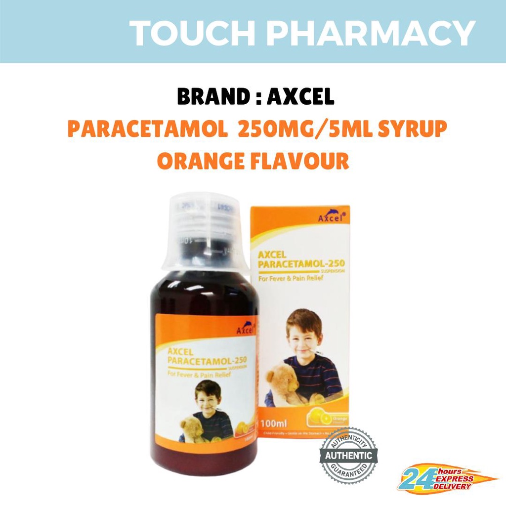 AXCEL PARACETAMOL 250MG/5ML SYRUP ORANGE FLAVOUR 1 bottle Shopee Malaysia