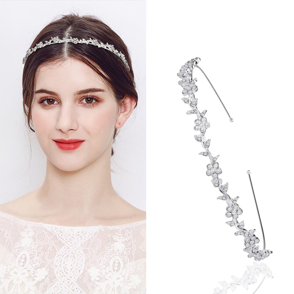 Crystal Wedding Flower Bridal Tiara Crown For Women Prom Diadem Hair Ornaments