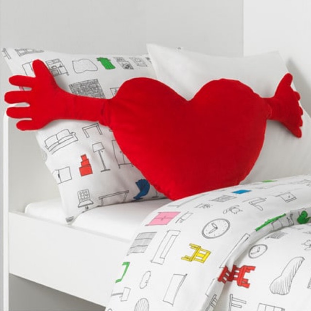 Ikea Famnig Hjarta Heart Love Cushion Kids Pillow Shopee Malaysia