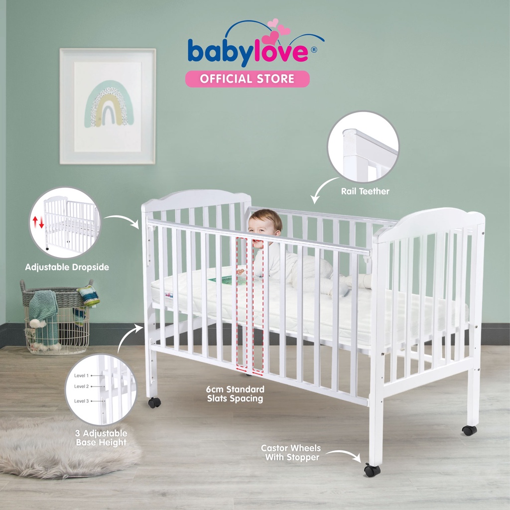 Buy Babylove Solid Wood Basic Cot 60 X 1cm Seetracker Malaysia