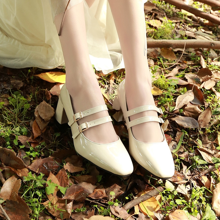 Vintage Mary Jane Shoes Women Elegant High Heels | Shopee Malaysia