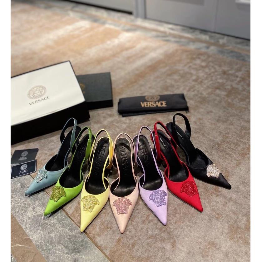 Versace High Heels With Genuine Silk Slaps | Shopee Malaysia