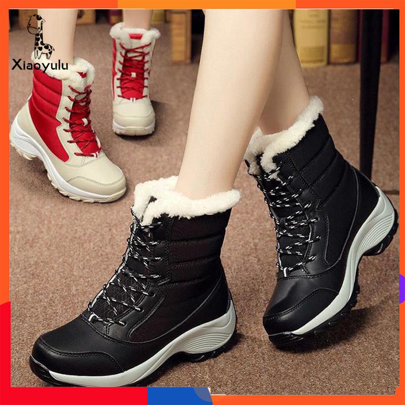 RAYA Size 30-43 Women Winter Warm Ankle Boots Outdoor Platform Waterproof Snow Boots