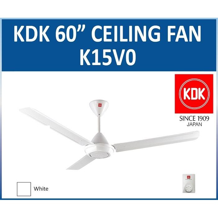 Kdk K15v0 Ceiling Fan 60 Inch White 3 Blade Shopee Malaysia