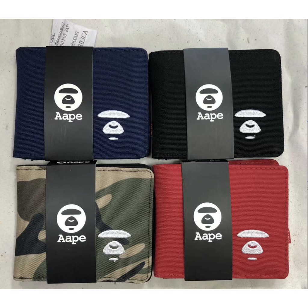 Aape A Bathing Ape Men's Wallet Men With Box Short Clutch Wallet Young