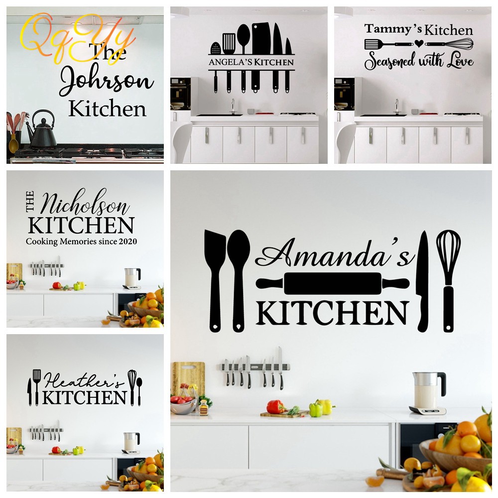 Diy Custom Name Kitchen Wall Stickers Home Decoration Accessories For ...