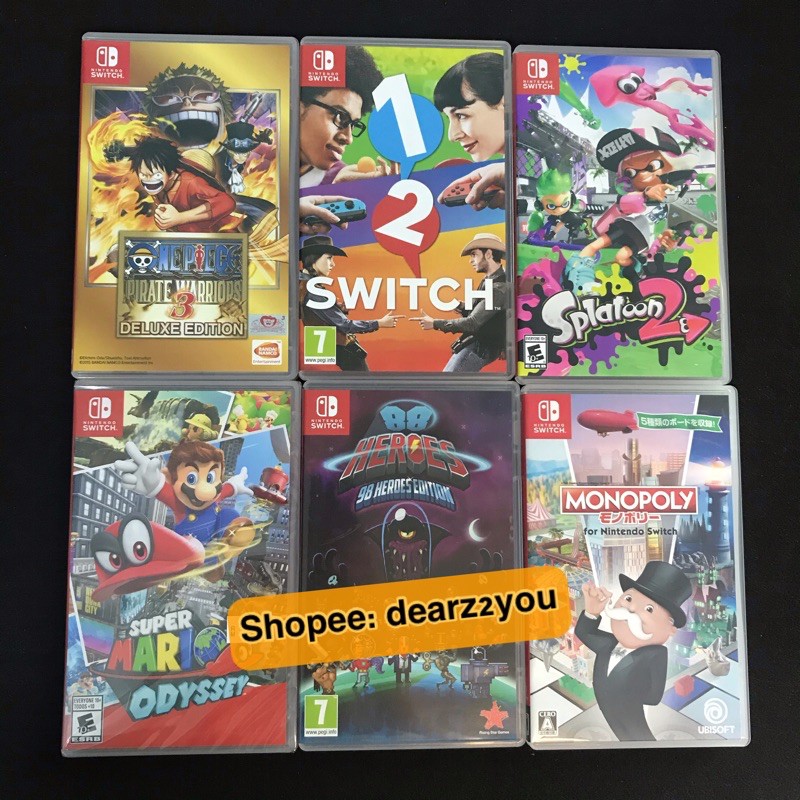 Used New Nintendo Switch Game One Piece 3 1 2 Switch Splatoon 2 Super Smash Bros Heroes Monopoly Mario Odyssey Shopee Malaysia