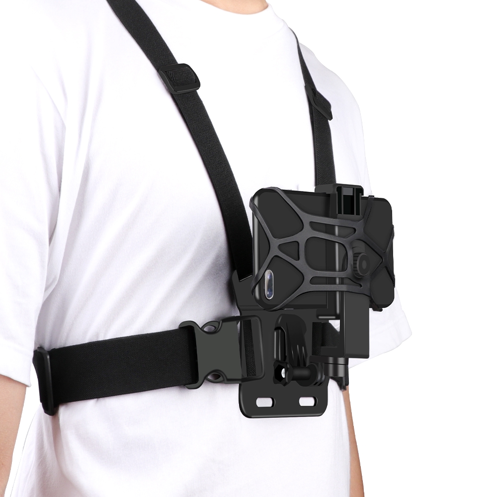 Universal Cell Phone Chest Mount Harness Strap Holder Mobile Phone Clip ...