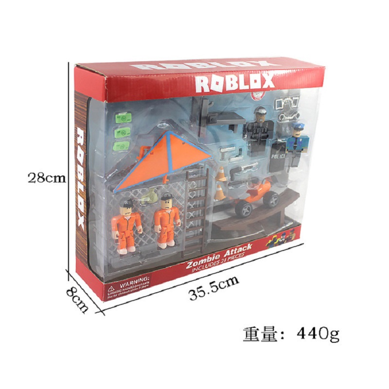 Roblox Building Blocks Zombie Attack Prison Break Great Escape Dolls Virtual World Games Robot Action Figure Shopee Malaysia - zombie police roblox toys