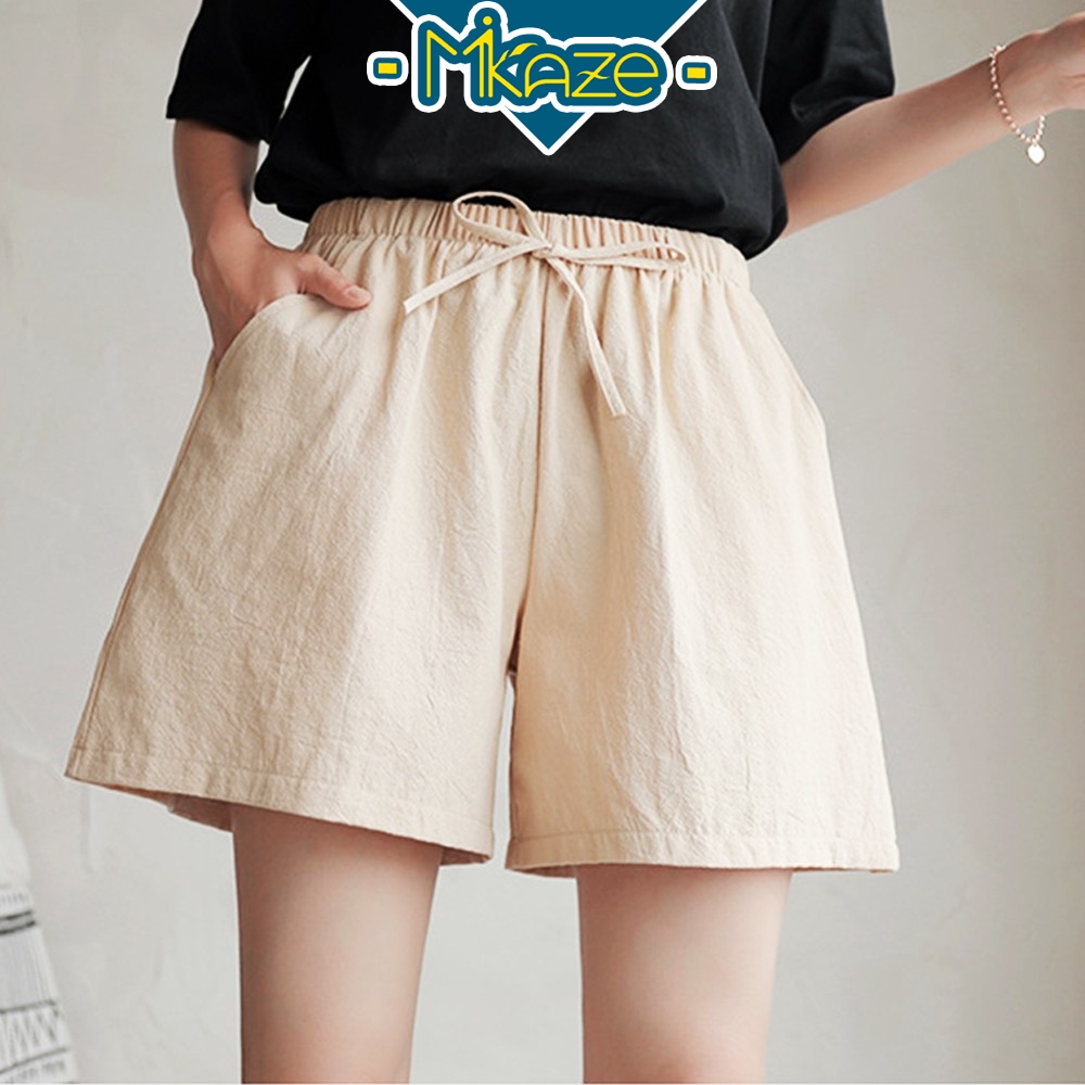 MIKAZE -VIXER Stock Cotton And Linen Shorts Summer