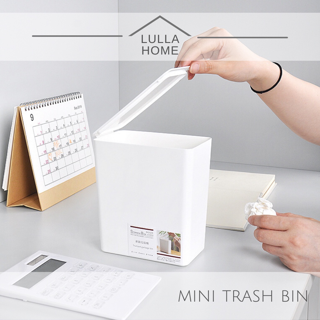 LullaHome White Minimalist Aesthetic Instagram Mini Desk Rubbish Dust