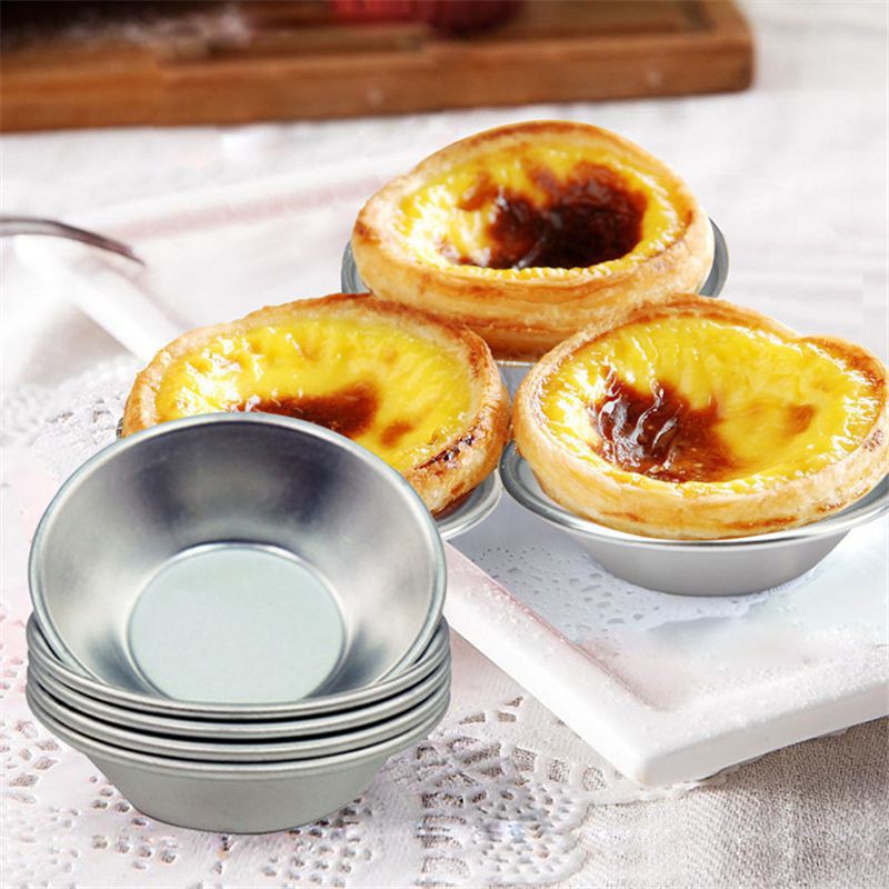 10PCS* Cake Cookie Mold 7CM Egg Tart Aluminum Cupcake Pudding Baking Aid Tool