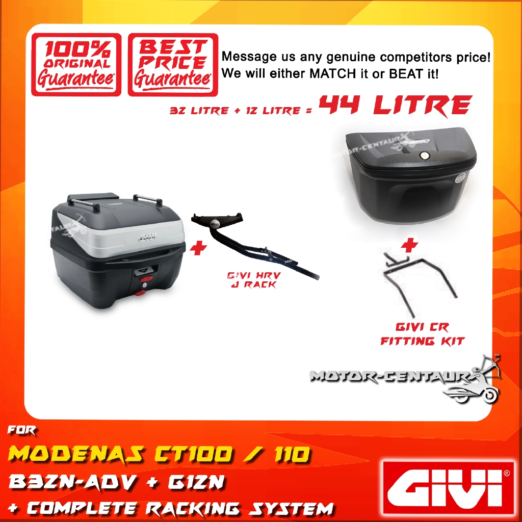 SET KOMBO KOTAK  BOX  GIVI TOTAL 44 LITRE CASES FOR MODENAS 