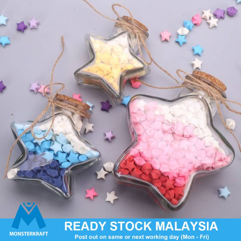 Lucky Star PET Plastic Bottles Wishing Jar Origami Star LED Bottles Candy Jar Star Bottle Star mainan kanak星空瓶许愿瓶塑料瓶