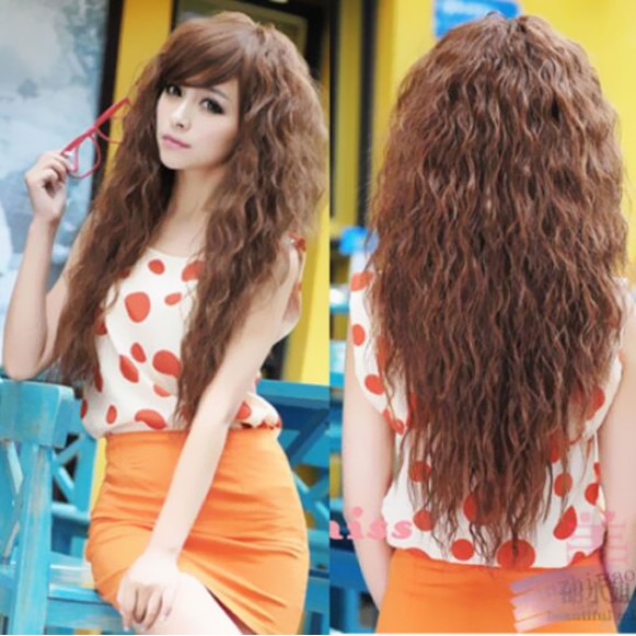 Womens Fashion Sexy Long Full Curly Wavy Hair Party Shopee