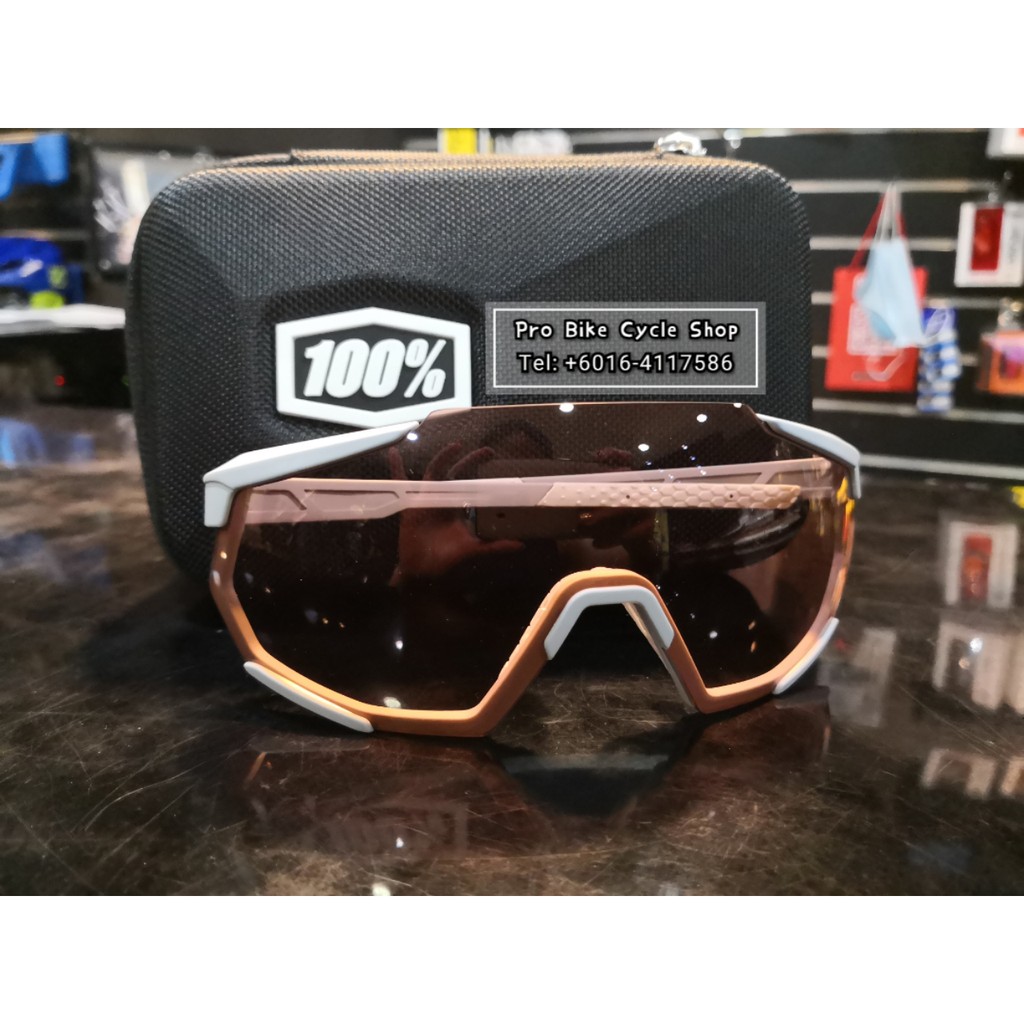 Ride 100 Percent - Racetrap Soft Tact Stone Grey w/ HiPER Coral Lens ...