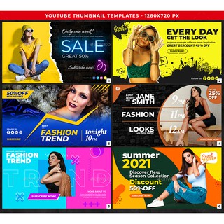 Download 25 Youtube Thumbnail Templates PSD format Easy Edit | Shopee Malaysia