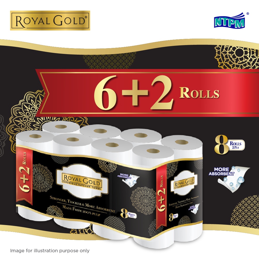 Royal Gold Kitchen Towel (55 Sheets x 8 Rolls x 3 Pkts) Shopee Malaysia