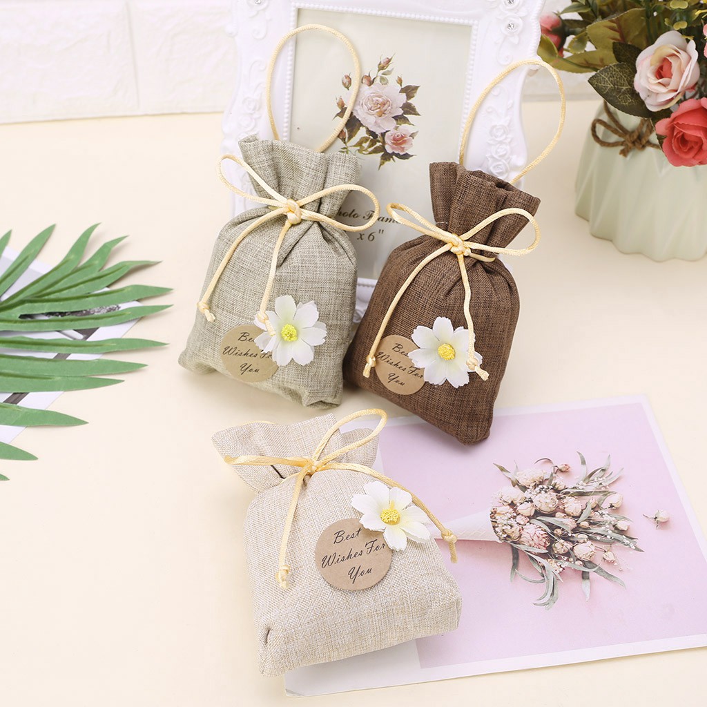 Elegant Sachet Bags Reusable muslin Bag Favor Gift For DIY Craft Herbs