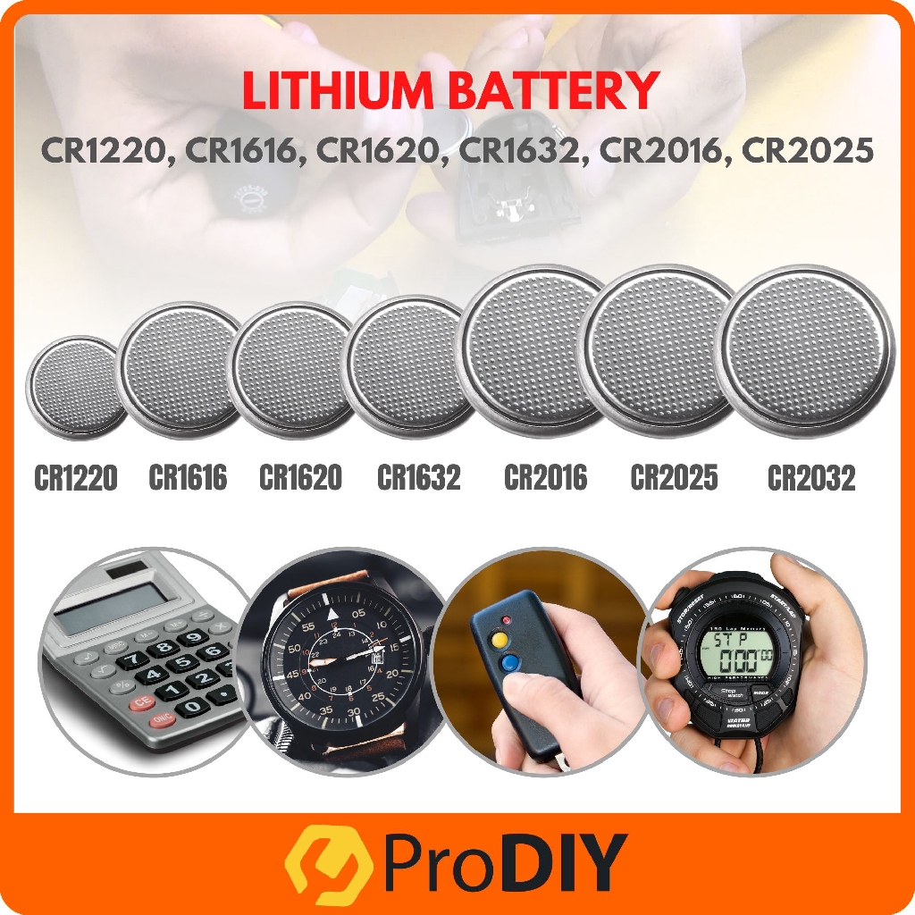 CR1220 CR1616 CR1620 CR1632 CR2016 CR2025 CR2032 3V Silver Lithium