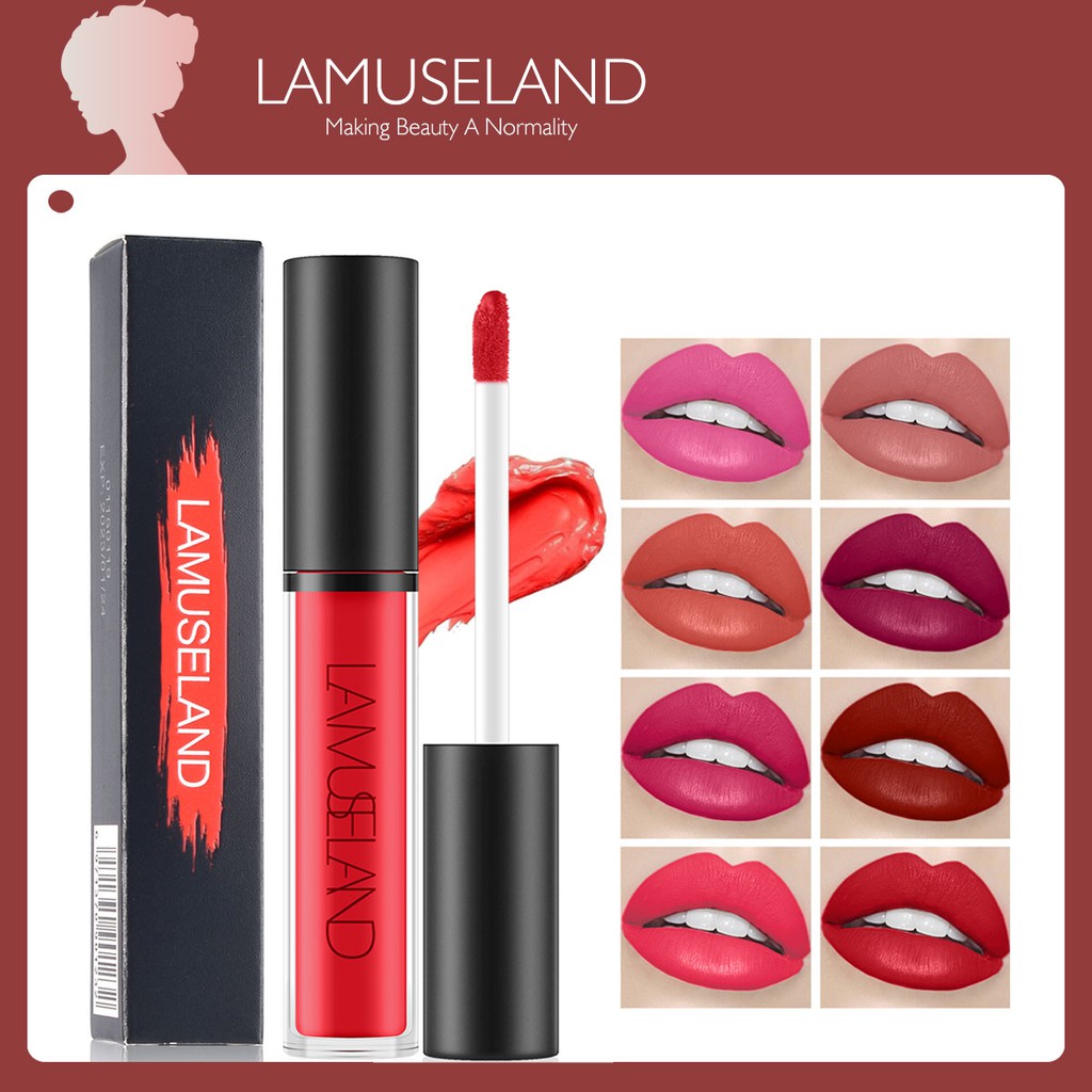 LAMUSELAND Waterproof Long-lasting Lip Gloss Matte Liquid Lipstick # ...