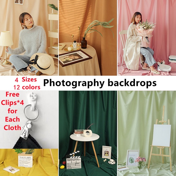 Selens Photography Backdrop Cloth Solid Color Tiktok Photo Shooting Background Screen Live Streaming Background Pads Decoration Photography Props