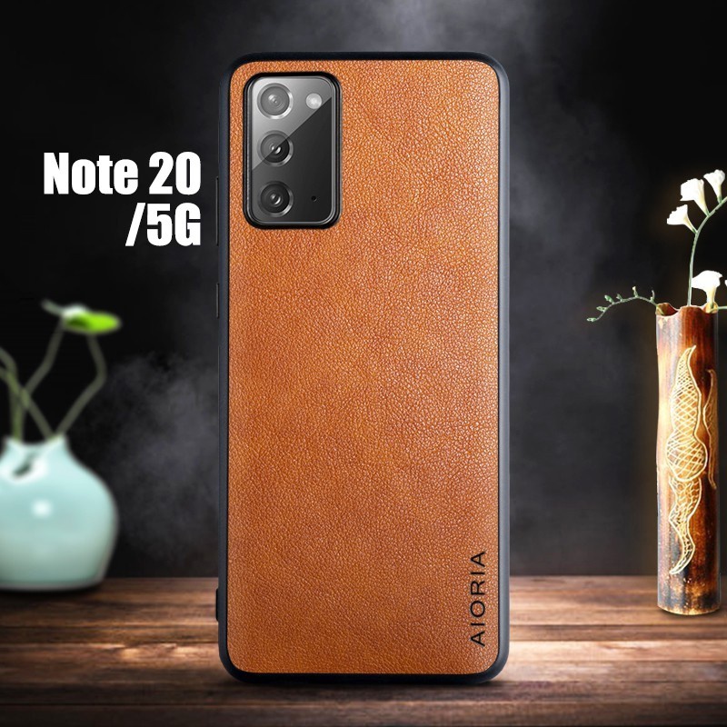 SKINMELEON Samsung Note 20 Case Samsung Galaxy Note 20 5G Casing Vintage Inspired PU Leather Protective Cover Phone Case