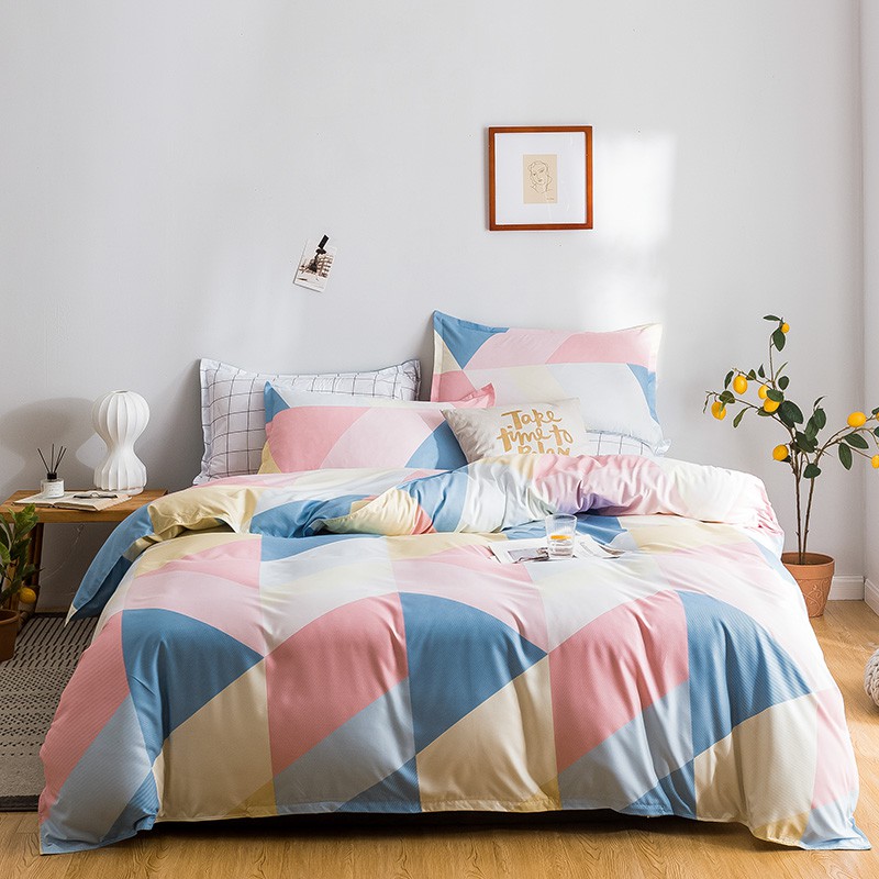 Geometry Pattern Sheets Set Colorful Duvet Cover Bed Sets Summer