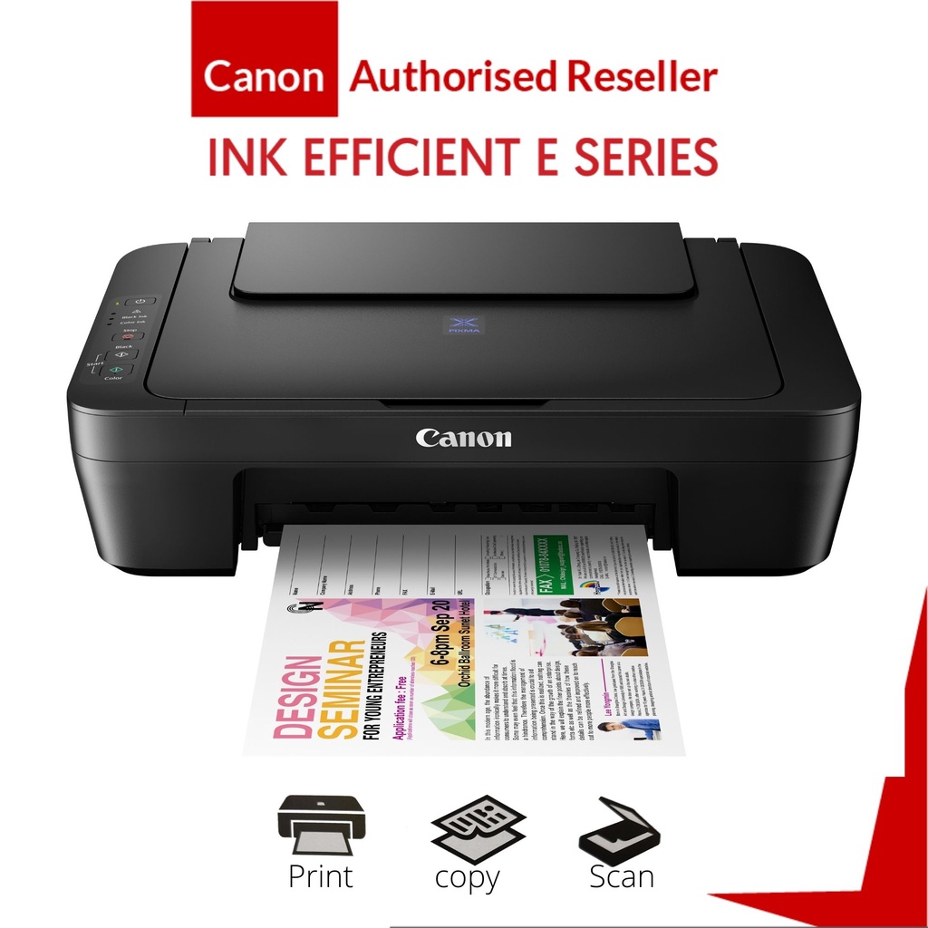 Canon PIXMA E410 AIO Ink Effeccient Printer - Print/Scan/Copy (Black ...