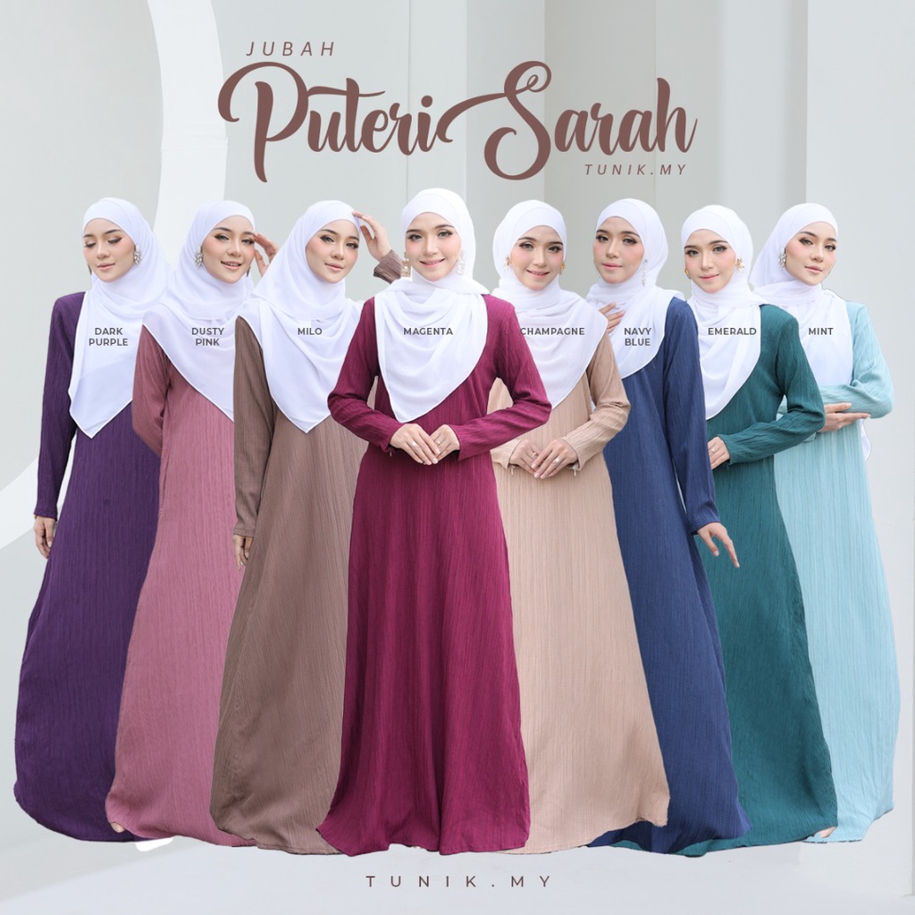 JUBAH PUTERI SARAH #2 | Ironless | Loose Cutting | Nursing & Wudhuk Friendly | by Tunik.my