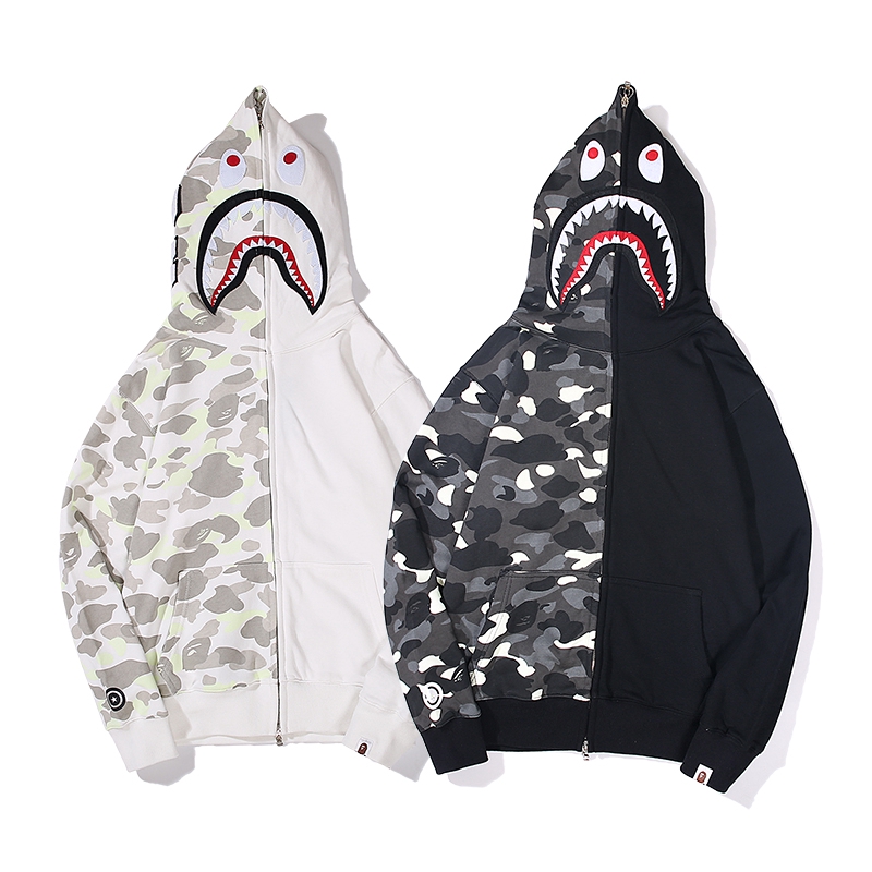 bape half and half hoodie