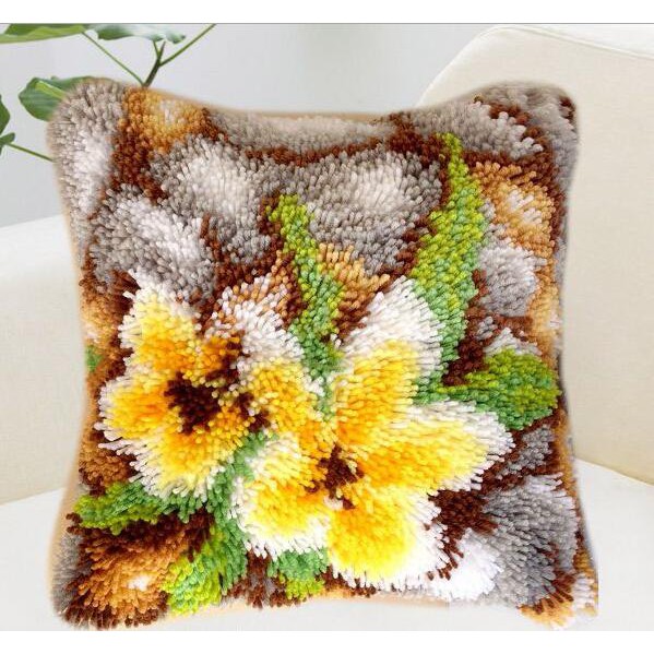 3d Latch Hook Pillow Kits The Orchid Flowers Diy Needlework