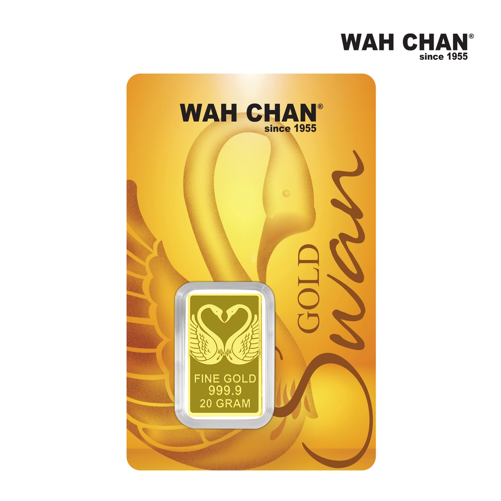 WAH CHAN 20g 999.9 Fine Gold Bar - Happiness Swan 幸福天鹅足金片 20g.Swan