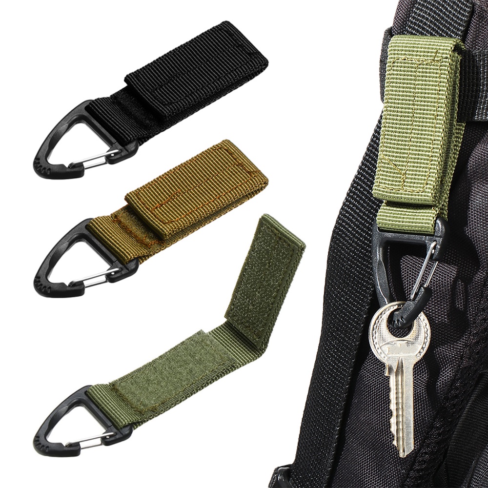 Outdoor Camping Portable Carabiner Belt Tool/ Military Tactical Gear Nylon Webbing Belt Clips / Anti-lost Key Hook Safety Hanging Clip