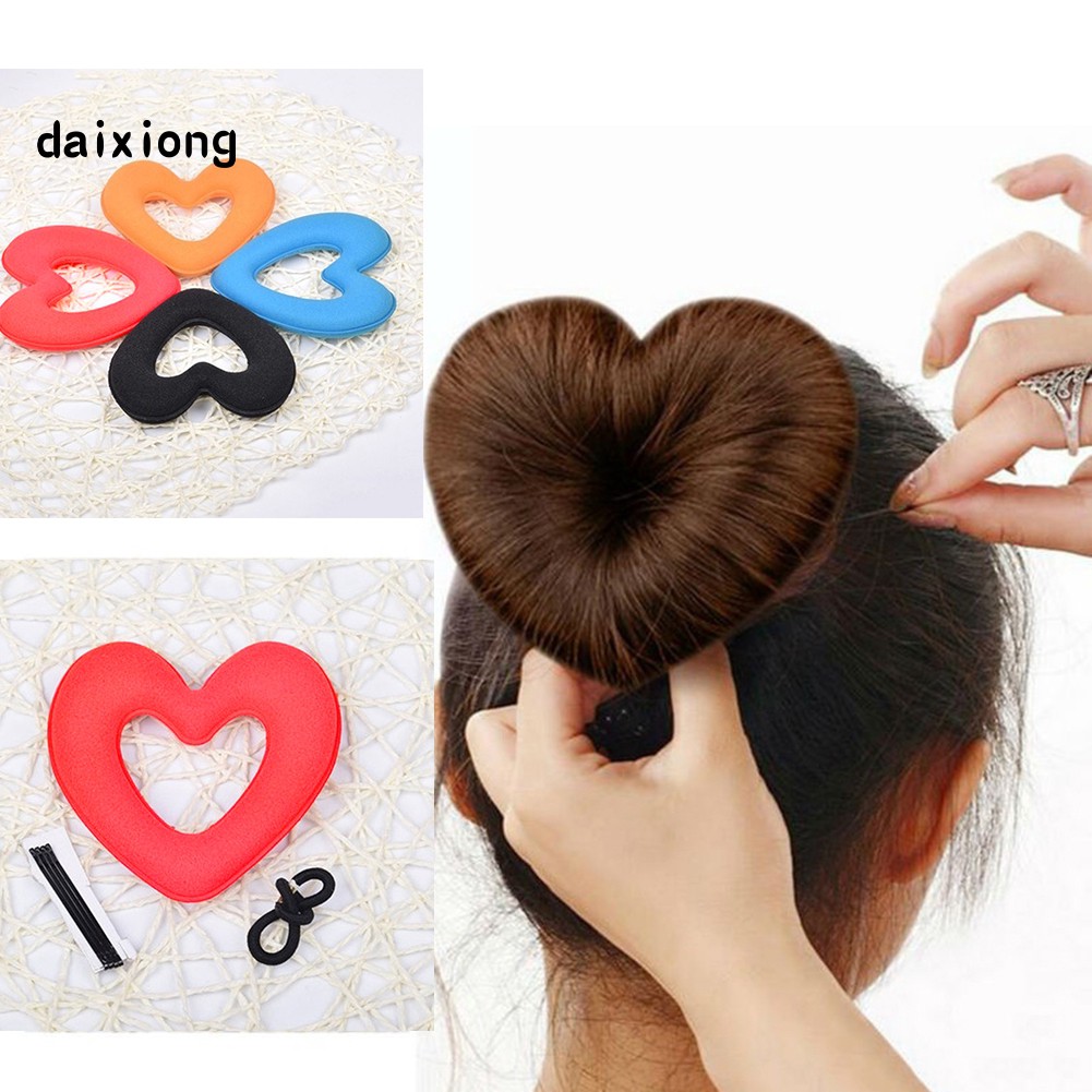 Daixiong Hair Donut Heart Magic Sponge Bun Maker Hairstyle Styling