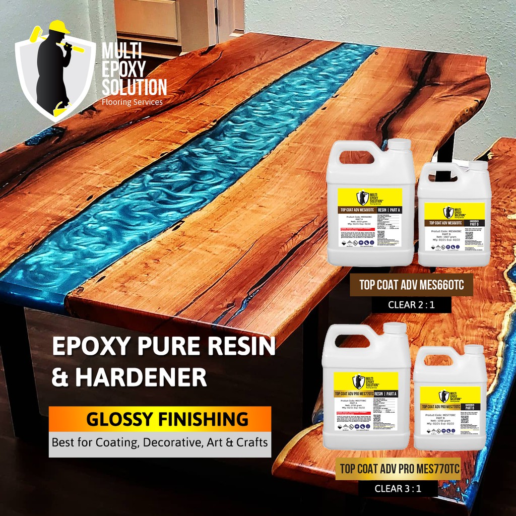 EPOXY CLEAR PURE RESIN & HARDENER GLOSSY SET AB 100GM, 500GM & 1000GM