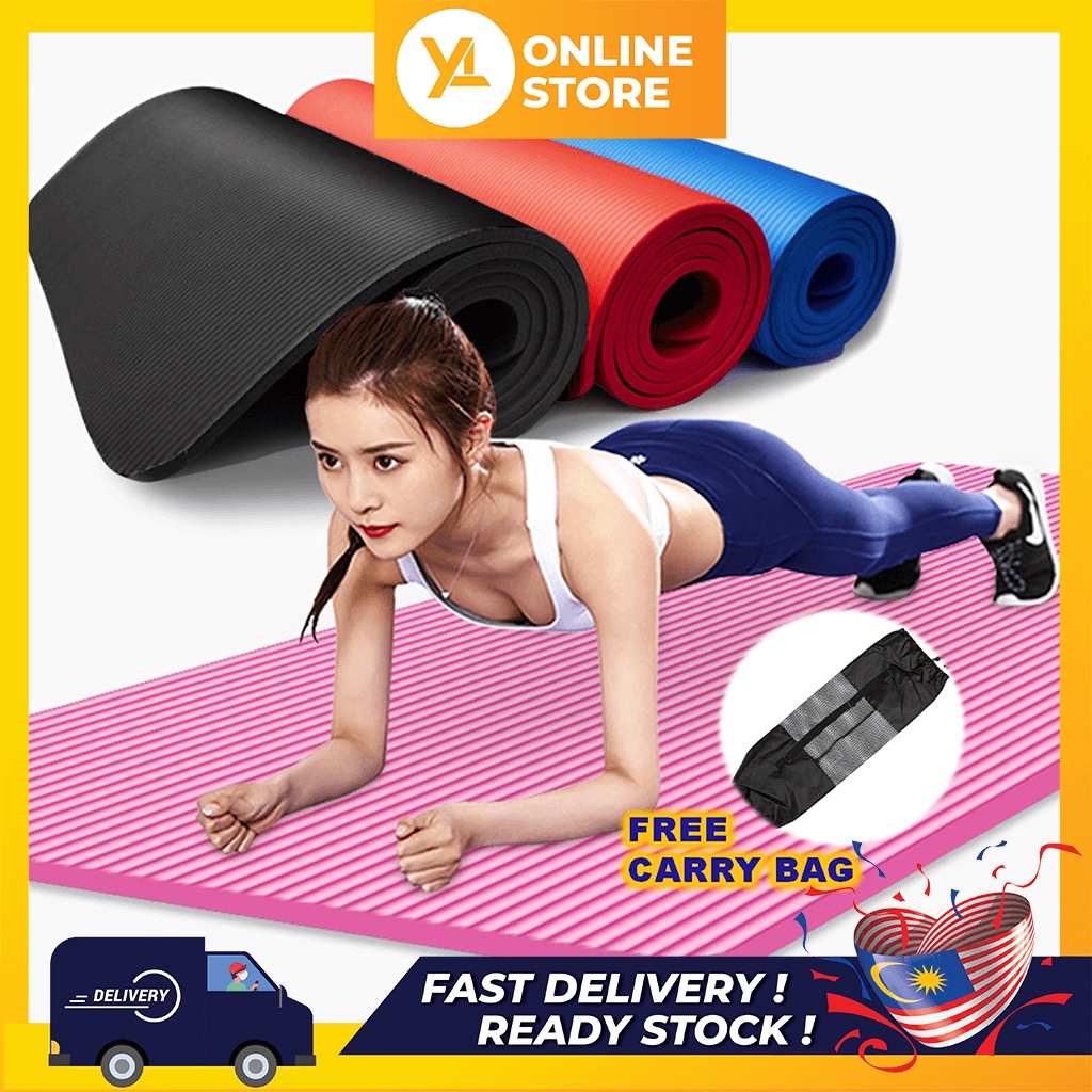 NBR High-Density Non-Slip Yoga Mat 10mm (Tikar Senaman Tebal & Lembut)