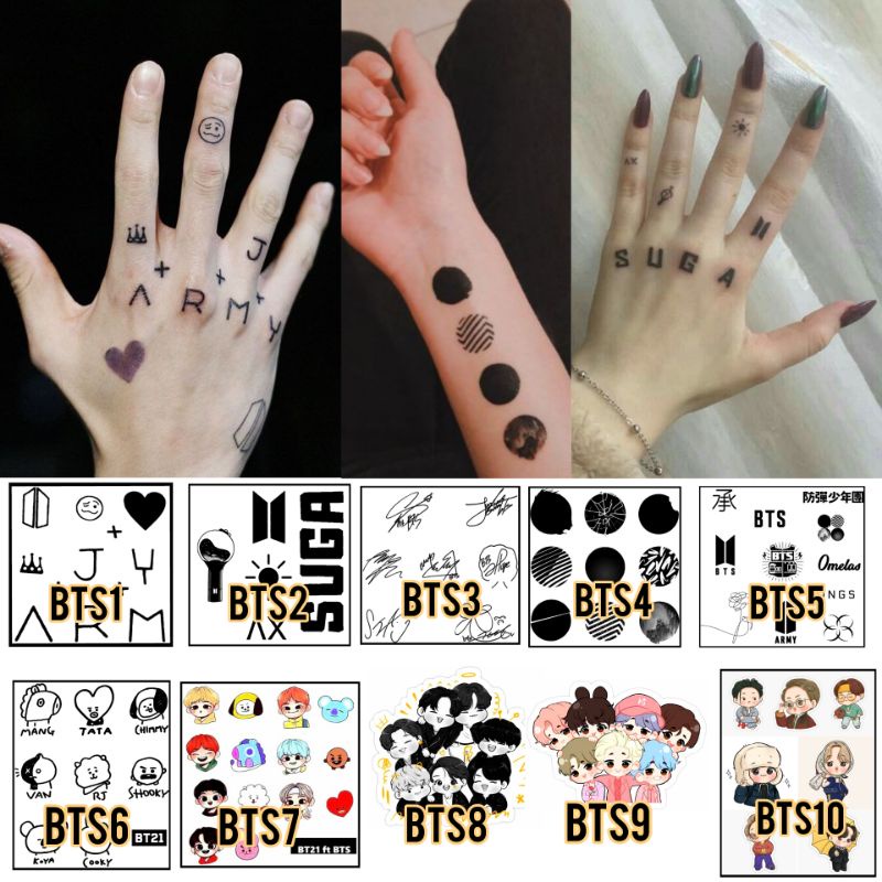 Jungkook Tattoo/BTS Tattoo/Army Tattoo/Korean Tattoo/Tattoo  Sticker/Temporary Tattoo/Suga Tattoo | Shopee Malaysia