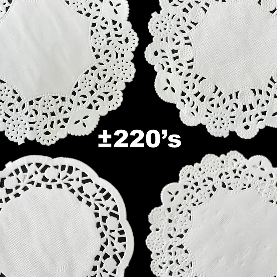 ±220pcs Doyleys Paper Doyley Round Lace Dolly Doily Paper Kertas Minyak Kertas Pelapis