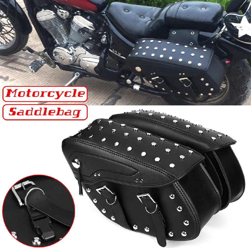 Pair Motorcycle Saddle Bag Saddlebag Side Luggage Universal For Harley ...