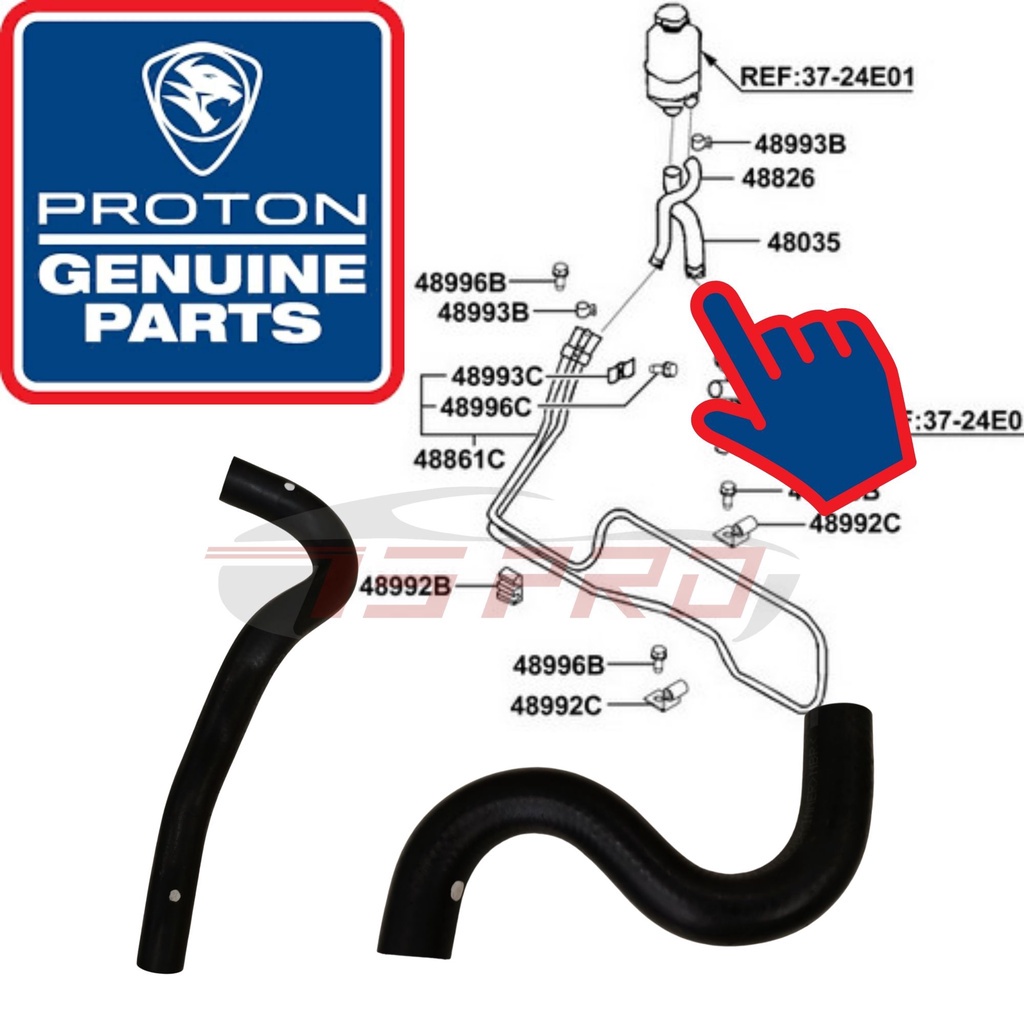 Proton Satria Neo Genuine Power Steering Oil Hose Minyak Tangki Pipe