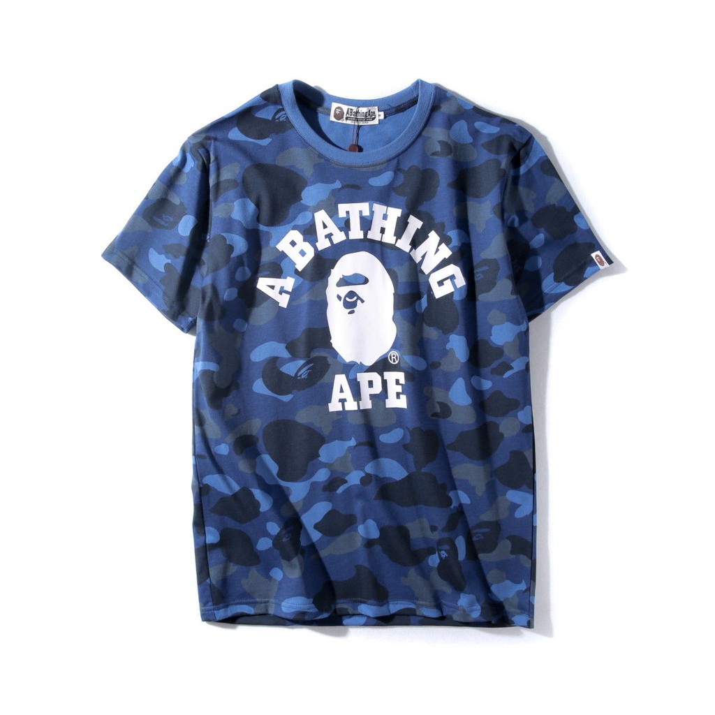 blue camo bape shirt