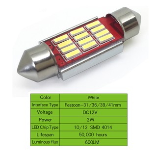 10pcs 31mm 36mm 39mm 41mm C5W 4014 LED Auto Map Reading 